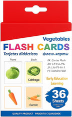 120 Pieces Vegitables Series Flash Cards 36 Sheets (12x7.7cm - Educational Learning Cards)