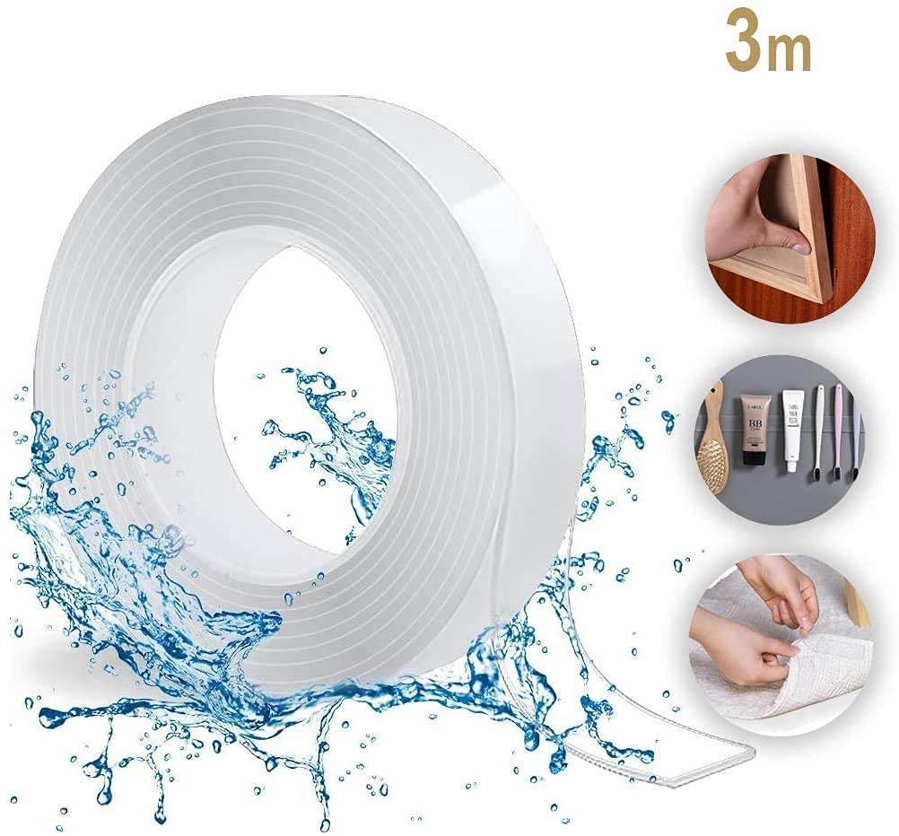 120 Pieces 3 Meter Double Sided Adhesive Silicon Tapes (Grip Tape – Transparent – Heavy Duty – Heat Resistant – Multi-Functional – Removable – No Trace – Anti-Slip – 3 Meter)