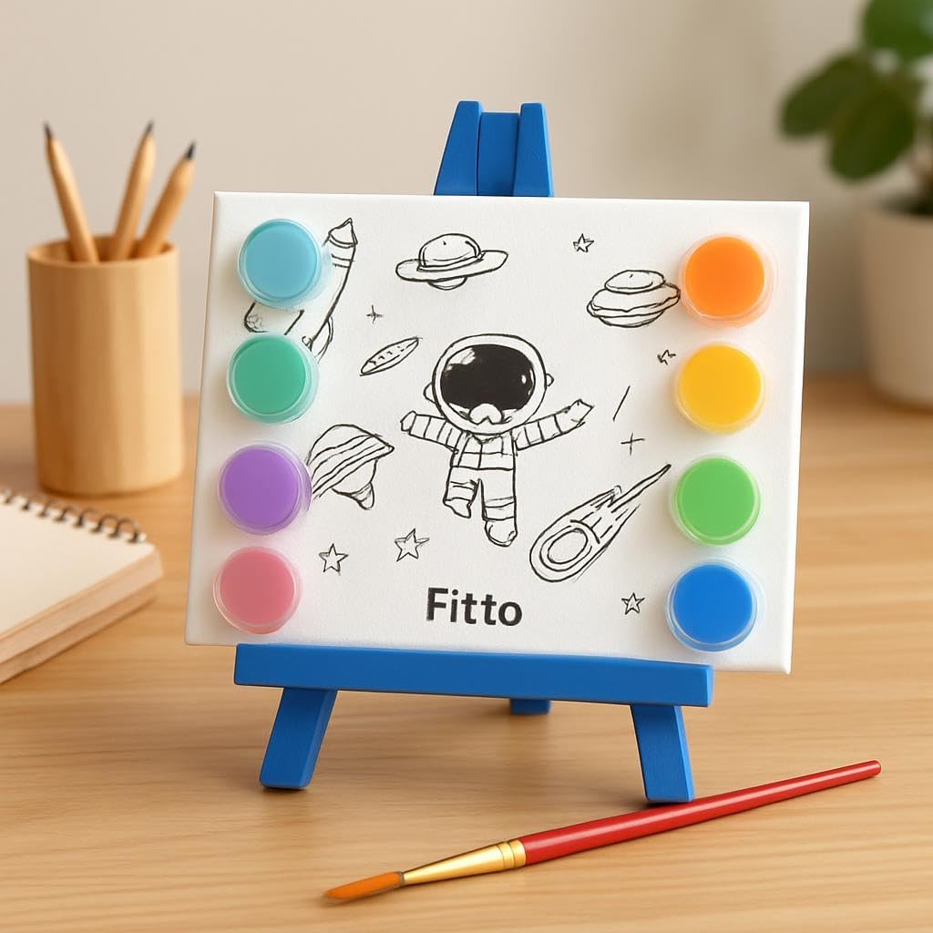 96 Pieces Aerospace Picture Frame Sets with Two 6x4 Canvas Boards (Easel – 6 Color Paints & Brush)
