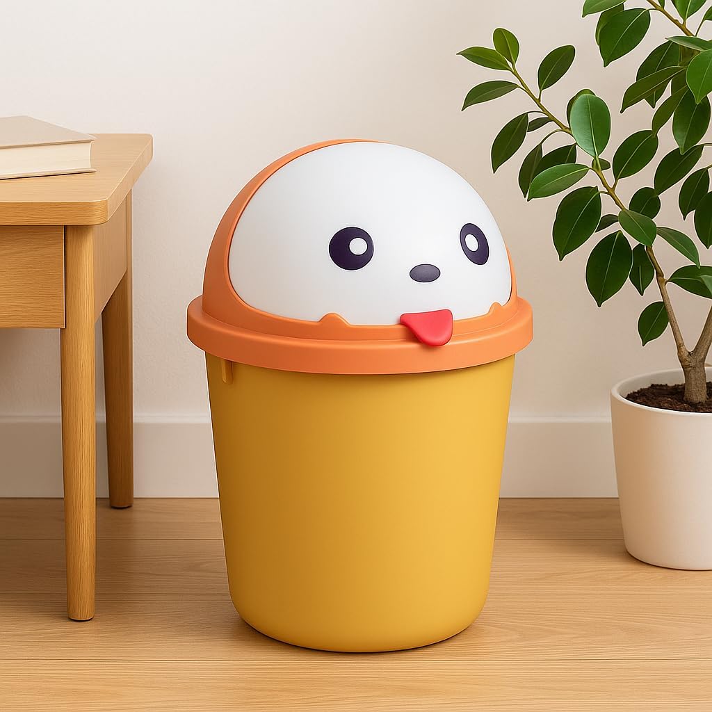 96 Pieces Cartoon Cap Bucket |s (10L Plastic Bucket with Fun Cartoon Lid | Multi-Purpose Bucket for Kids’ Room – Bathroom – Kitchen – or Office | Durable and Easy to Clean)