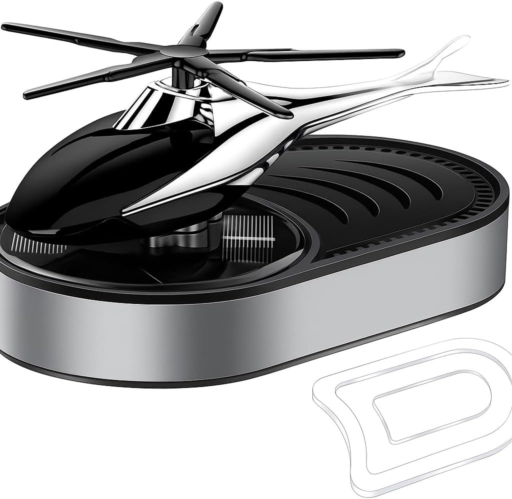 Helicopter Car Aromatherapy Decor, Air Freshener, Solar Energy Rotating, Aromatherapy, Solar Powered, Helicopter Shape