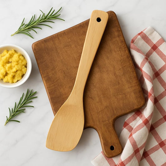 Bamboo Kitchen Serving Spoon for Cooking and Serving, Eco-Friendly Utensil, Heat Resistant, Non-Scratch