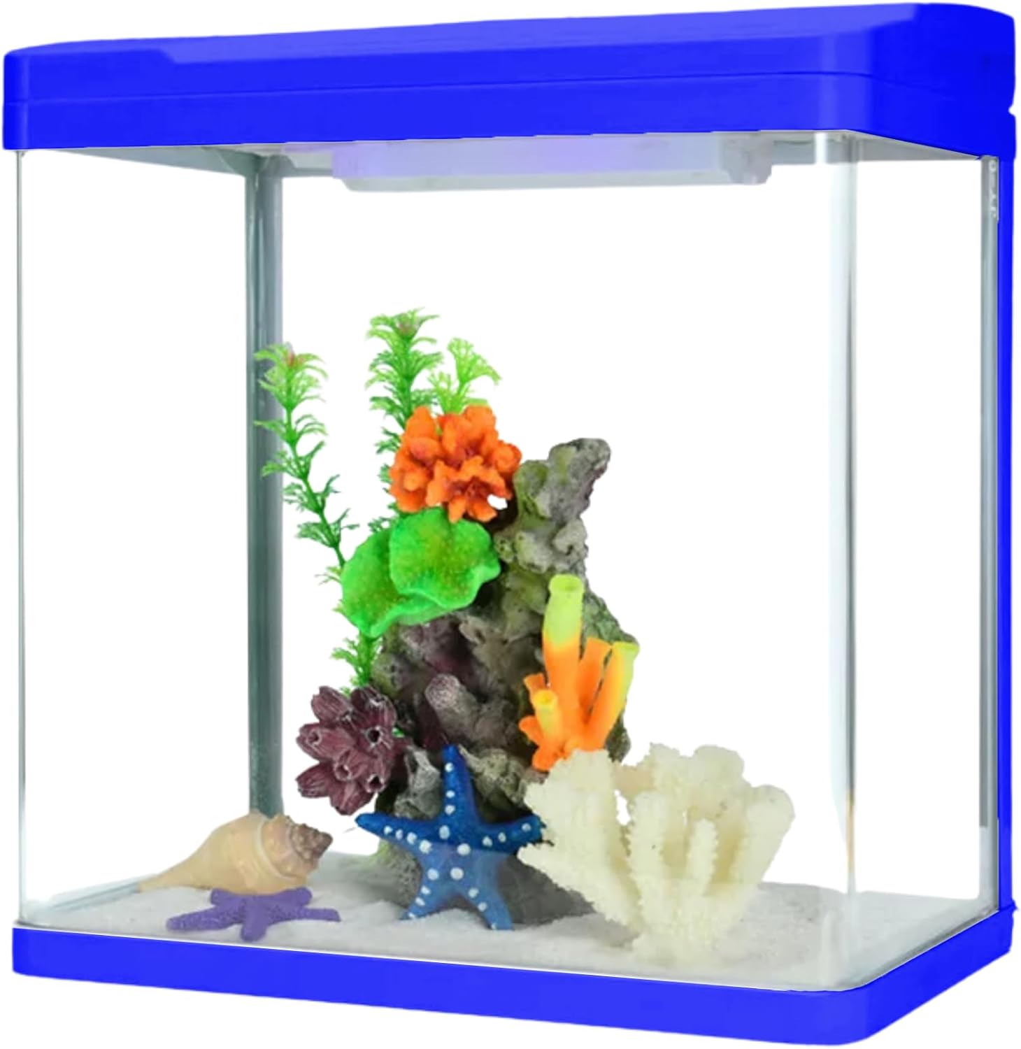 48 Pieces Aquarium -s (30 Litre Capacity – 38 x 32.4 x 42.5 cm – Full Set Table Top Fish Tank with Energy-Saving Colorful LED Light – Top Water Filter – Air Blower – and Feeding Hole – Perfect for Small Fish – Shrimp – and Aquatic Decor in Home or Office)