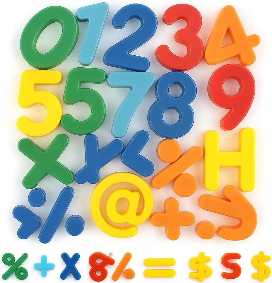 96 Pieces 37 Pieces Magnetic Numbers & Symbols Assorted Colors for Fridge & Classroom