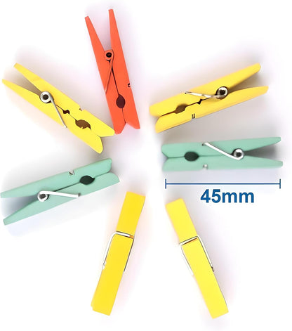 7 Pieces Cloth Pins with Spring, 45mm Assorted Colors