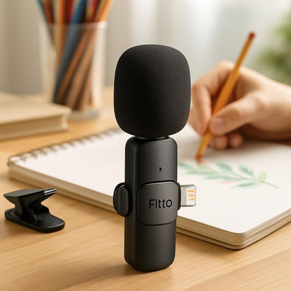 Wireless Mini Mic, Cordless Lavalier Microphone for Interviews, Presentations, Videos