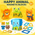 72 Pieces Stem Animals Magnetic Tiles Building Blocks Set 35 Pieces With Dog (Cat – Elephant – Fox – And Frog Formations)