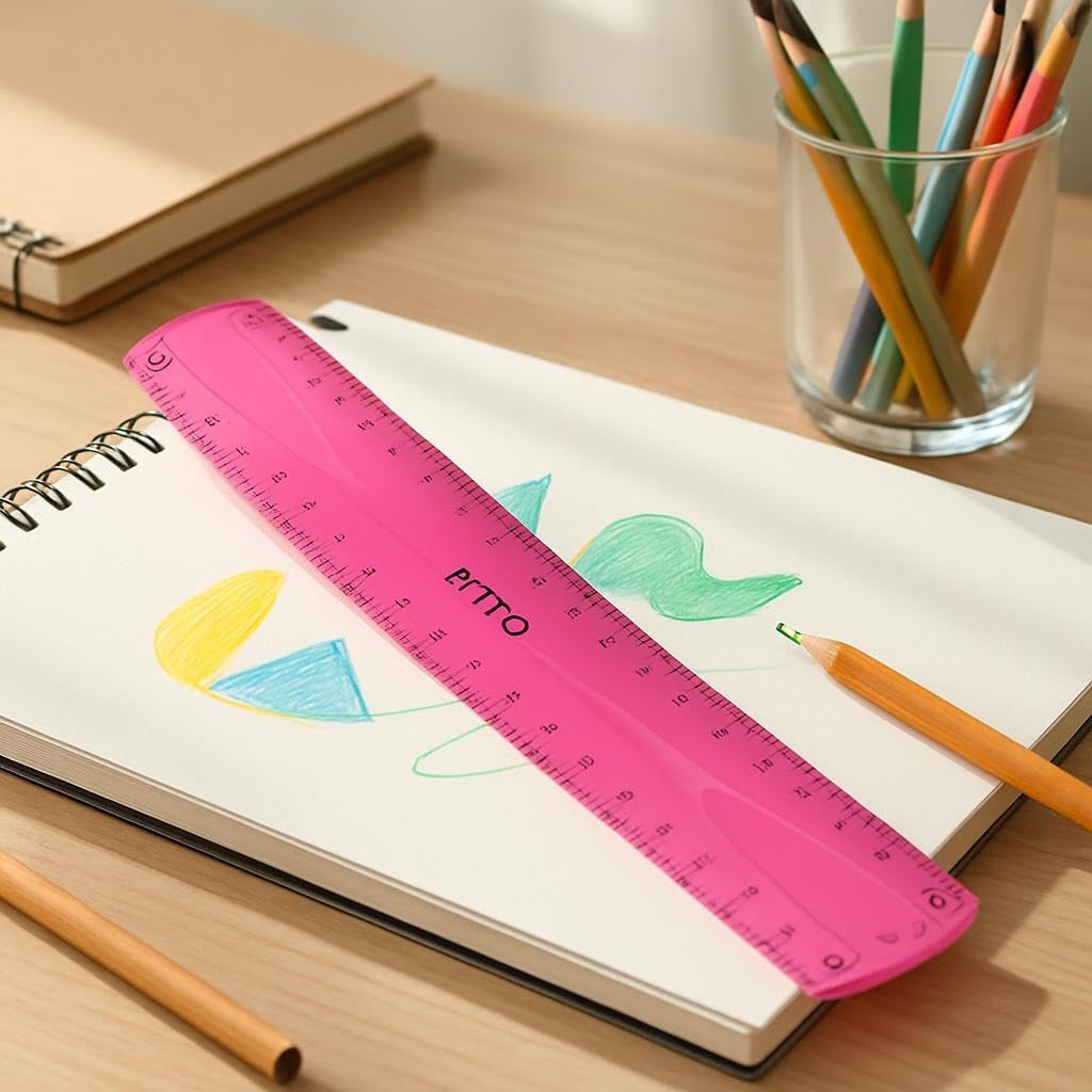 144 Pieces 30cm Flexible Ruler Scale - Bendable Measuring Tools for Crafts (DIY & School)