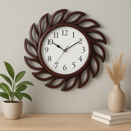 Elegant Rotating Wheel Design Wall Clock - 12-Inch Quartz Wall Clock with Premium Plastic Build, Durable and Long-lasting, Perfect Gift for Housewarmings, Weddings, and Home Décor Enhancements