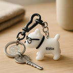 96 Pieces Funny Dog Keychains with Glasses - White Silicone Accessory