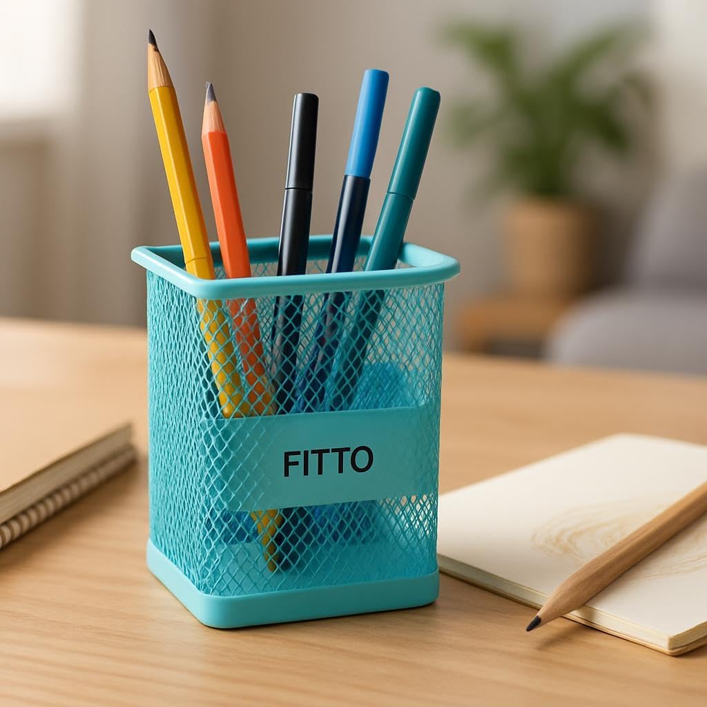 144 Pieces Square Pen Holders (9x8cm Assorted Colors Desk Organizer)