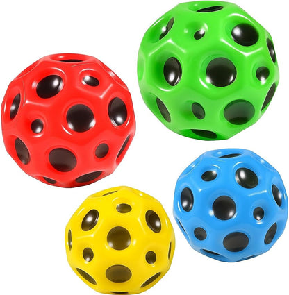 Extreme High Bouncing Ball – Moon Ball, High Pop Bouncing Space Ball & Foam Bounce Sensory Toy for Kids, Indoor/Outdoor Play, Durable, Lightweight, Pack of 4