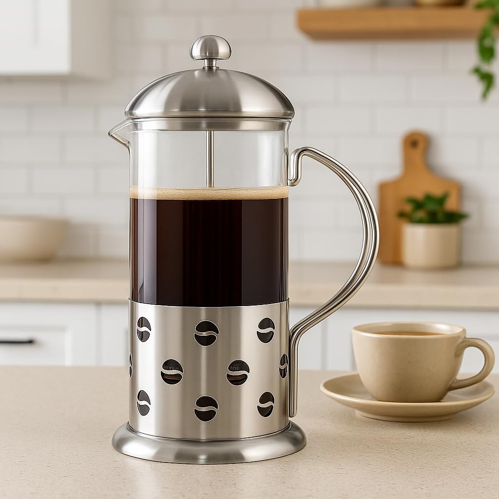 96 Pieces Cafetiere Press Coffee Makers with Stainless Steel Glass Filter (Coffee Press Plunger & Tea Maker – 1000ml – for Home or Office)