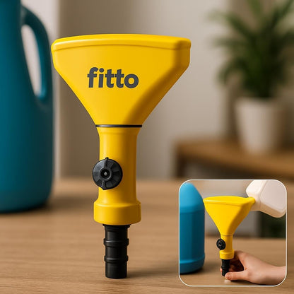 Yellow Funnel with Wide Triangular Opening and Connector for Easy Liquid Transfer