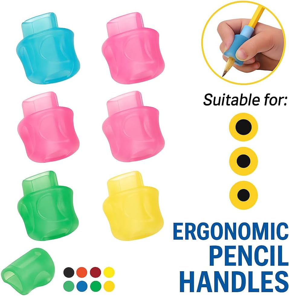 120 Pieces 2.5cm Pencil Handles with 6 Color Options