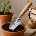 96 Pieces Stainless Steel Gardening Trowels with Wooden Handle and Leather Strap