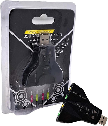 USB 2.0 Sound Card 3D Audio Adapter 3.5mm for PC and Laptop