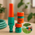 96 Pieces 3/4 Hose Nozzle Sets with 3 Interchangeable Connectors - Orange & Green