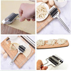 96 Pieces Stainless Steel Noodle Cutter Rollers (Manual Noodle Makers Pasta Spaghetti Makers Portable Pasta Roller Pasta Cutter Wheel – Noodle Lattice Roller Dough Cutter for Home Kitchen Cooking Tools)