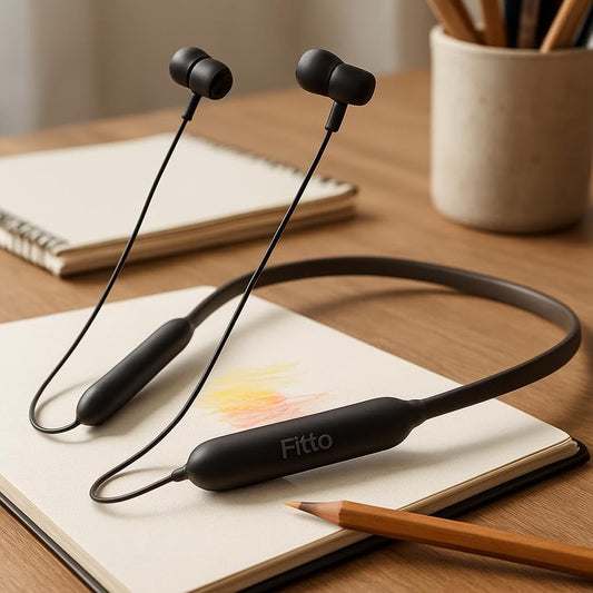 Bluetooth Ear Neckband - Wireless Neckband Earphones with Touch Controls & Deep Bass