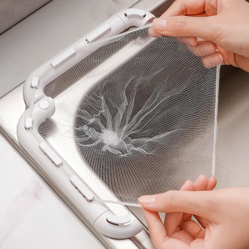 Sink Strainer Net Holder – Adjustable Design – White