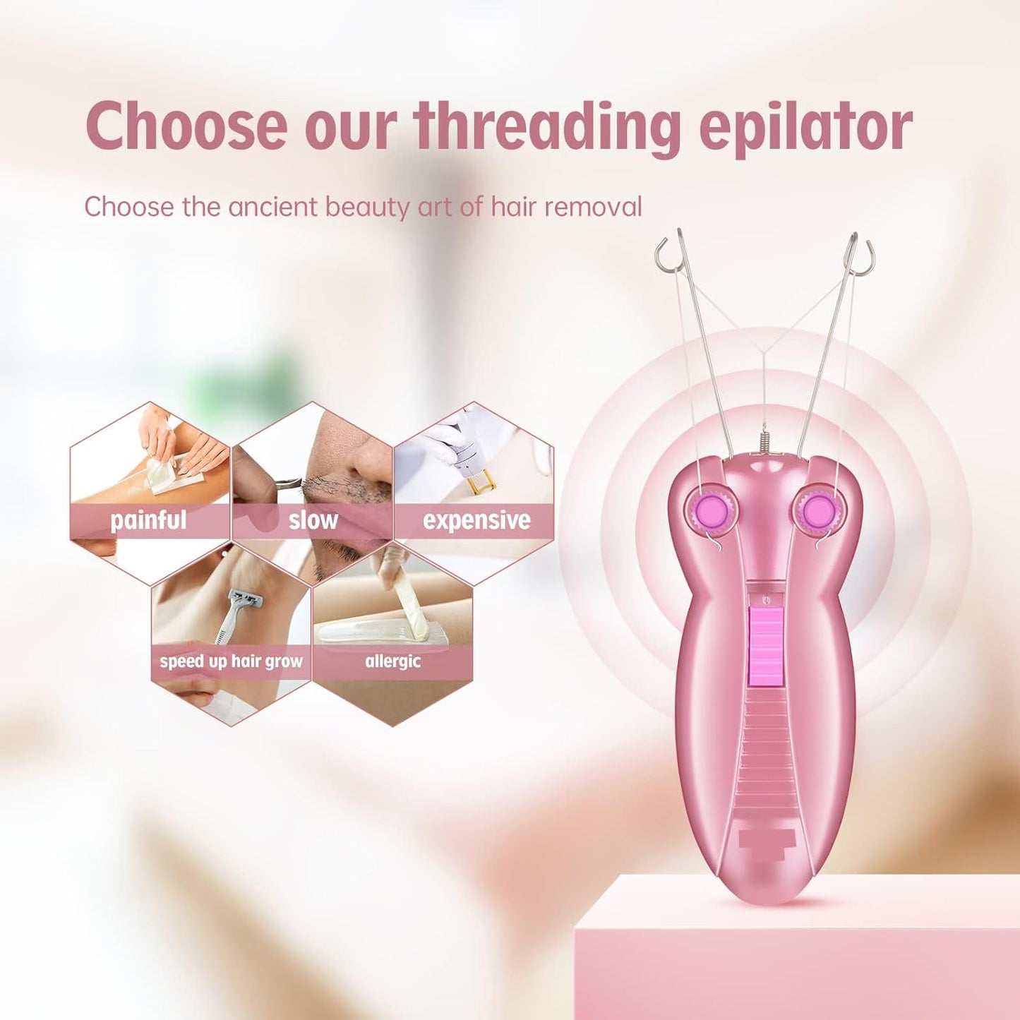 Facial Threading Hair Removal for Women – Professional Threading Kit for Upper Lip, Chin, Eyebrows, and Face – Precision Hair Removal with Smooth, Long-Lasting Results