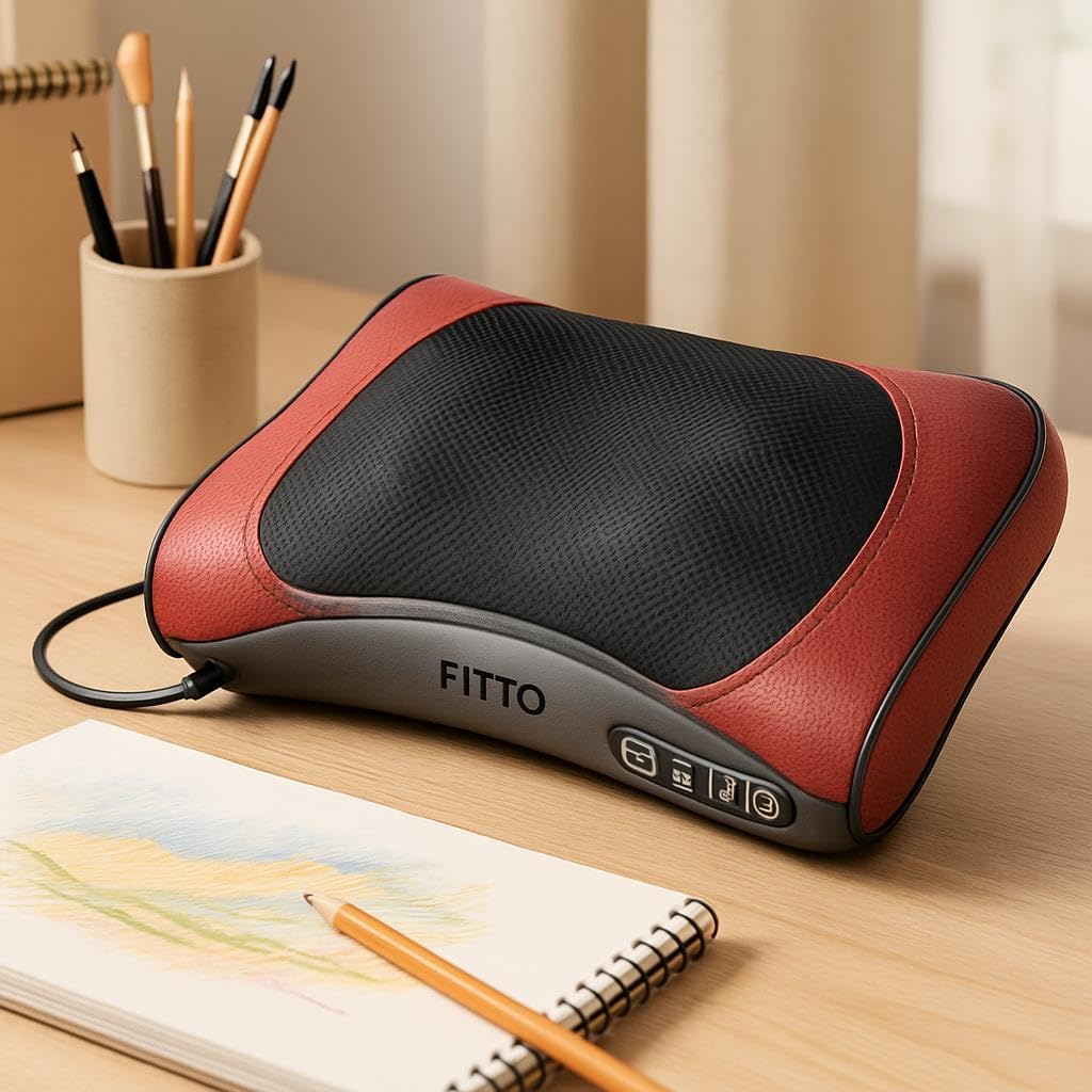 Electric Shiatsu Infrared Heating Massage Pillow with 3 Modes – Deep Tissue Neck, Shoulder, Back Pain Relief, Adjustable Heat & Smart Timer