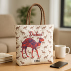 96 Pieces Dubai Camel Canvas Printed Tote Bags (Durable – Eco-Friendly – White)