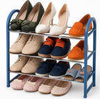 96 Pieces 3-Tier Shoe Racks (Adjustable Storage Organizer for Closet – Entryway – Dorm – and More – Stores Up to 16 Pairs of Sneakers)