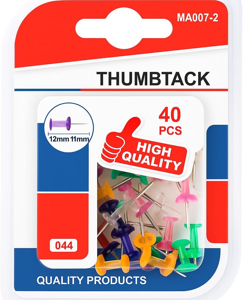 144 Pieces 40 Pieces Steel Thumb Pins Assorted Colors for Arts (Crafts & Home Projects)