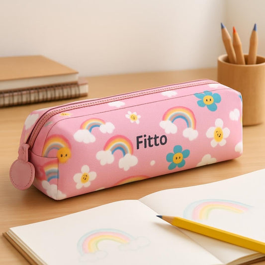 Pink Pencil Case 20x6x6cm - Compact School Stationery Storage