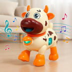 96 Pieces Cow Musical Toys Baby Dancing Walking Baby Cow Toys With Music And LED Lights Swinging Cow Robots Sound Preschool Educational Toy