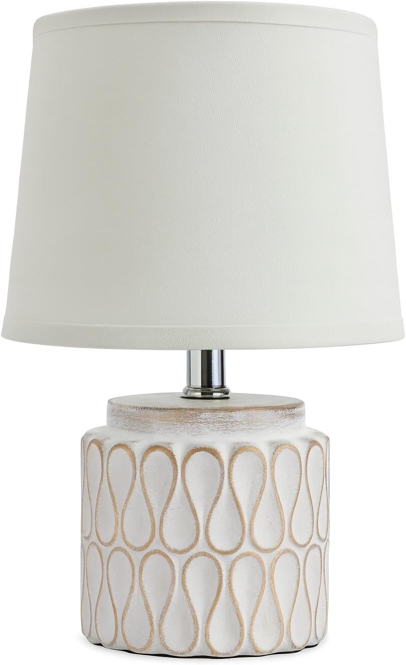 White Ceramic Table Lamp with Modern Design for Home and Office Decor