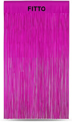 144 Pieces 2 Pack 1x2M Pink Metallic Foil Tinsel Fringe Curtain Backdrop - Perfects for Birthday (Wedding – Bachelorette – Anniversary Party Decorations - Shiny Decorative Curtain for Events & Celebrations)