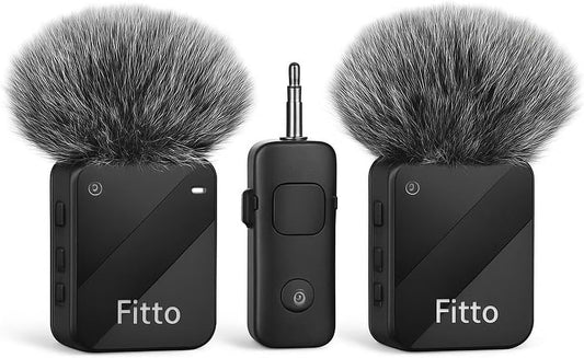 Wireless Microphone Set for Interviews, Live Shows, and Vlogging - Black