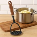 96 Pieces Bean Mashers with Wood Look Handle (Durable Black Nylon Head – Soft Touch Grip – Non-Scratch for Enamel – Ceramic & Nonstick Cookware – Ideal for Everyday Use)