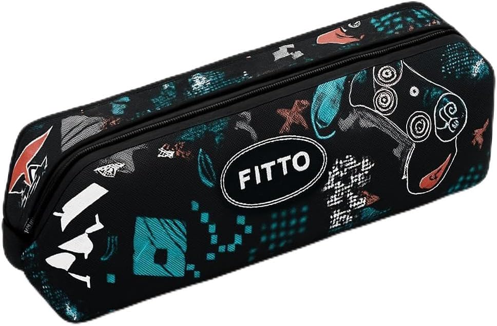 Black Pencil Case 20x6x6cm - Durable, Compact Pencil Bag for School & Office