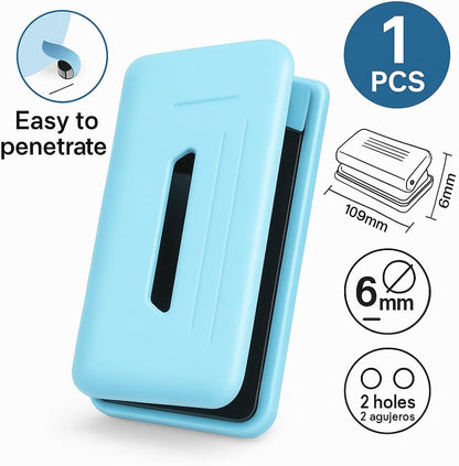 1 Piece Hole Punch, Sky Blue - Office Stationery Tool