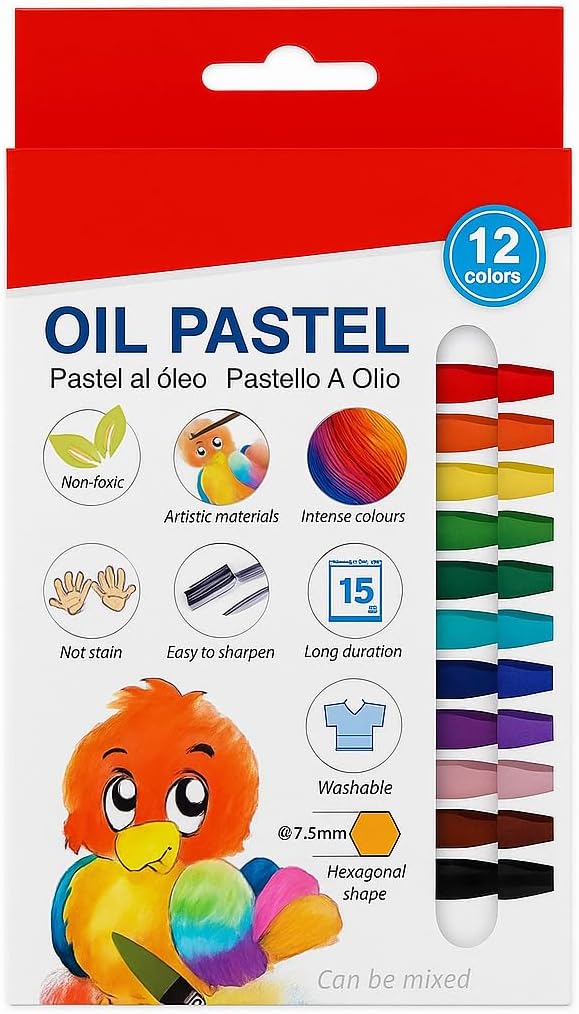 120 Pieces 12 Pieces Oil Pastel Set -s (7.3cm – 12 Vibrant Colors)