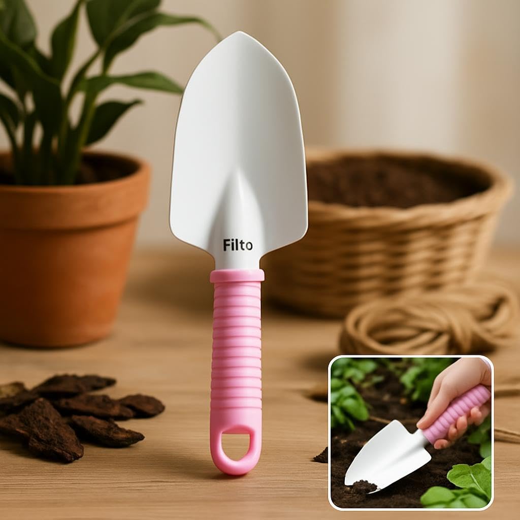 120 Pieces Small Gardening Trowels with White Metal Scoop and Pink Plastic Handle