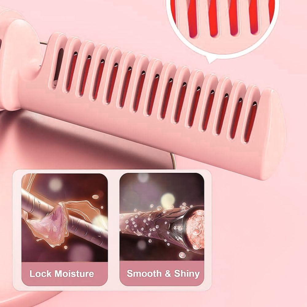 96 Pieces Mini Hair Straightener Brushes (Portable Cordless Rechargeable with Negative Ions – 3 Temperature Settings – Perfect for All Hair Types – Quick Styling On-the-Go)