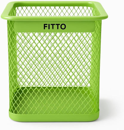 Green Rectangle Pen Holder 8x10cm - Office Desk Organizer