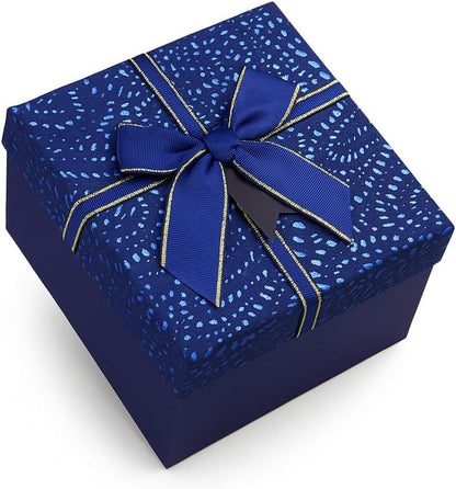 Square Blue Paper Gift Box 13x13.5x8cm for Gift, Jewelry, Keepsakes, and Special Occasions