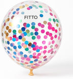 144 Pieces 20-Inch Transparent Inflatable Balloon withs (10g Glitter per Card)