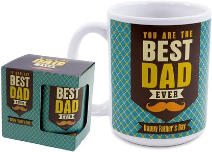 White and Green Ceramic Mug - You Are the Best Dad Ever - Father's Day Gift, Coffee Cup, Dad Mug
