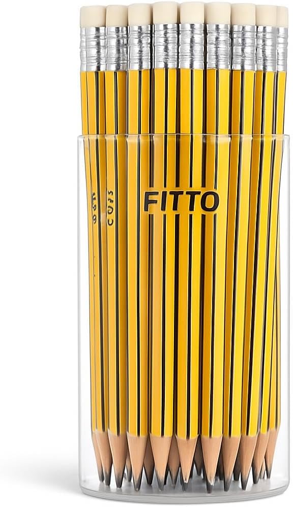 96 Pieces 48-Piece Pencil Sets with Erasers (Pre-Sharpened Graphite Pencils for Writing and Drawing – Sturdy Design with Soft Erasers – Ideal for School – Office – and Art Supplies)