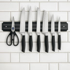 96 Pieces 15 Inch Magnetic Knife Holder Set of 2s (Black Powerful Magnetic Knife Strip for Wall Mount – Space-Saving Magnetic Knife Rack with Screws for Kitchen Tools Utensils)