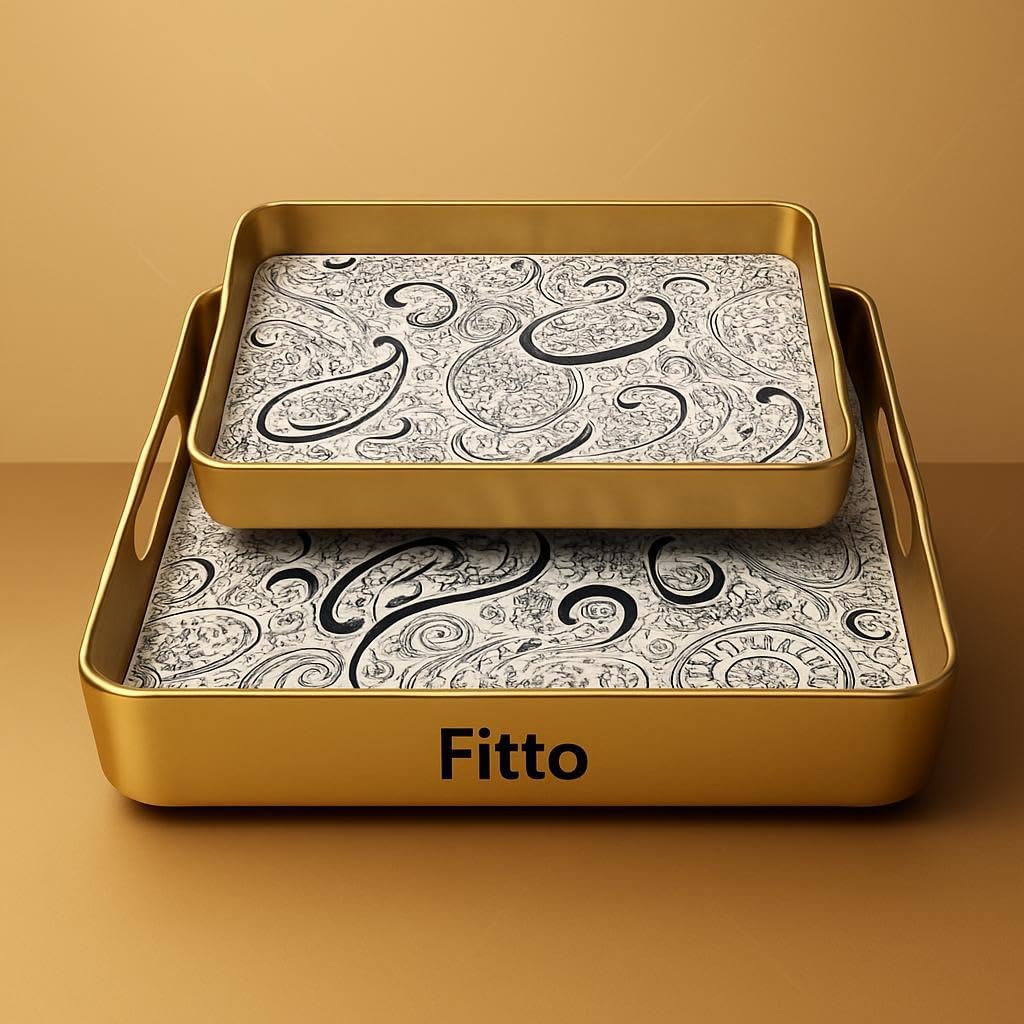 48 Pieces Dual-Compartment Serving Tray -s (29x48cm and 23x39cm – Dual Serving Tray for Dining and Kitchen)