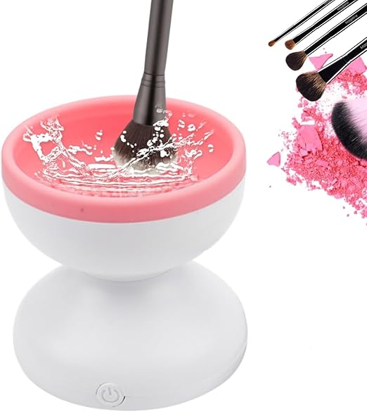 FITTO Electric Makeup Brush Cleaner - Portable Automatic USB Cosmetic Brush Cleaner Spinner Machine for All Brush Sizes, Deep Cleaning Tool