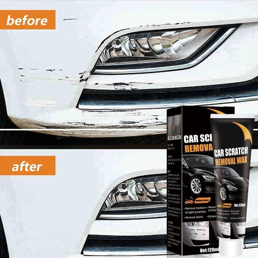 Car Scratch Repair Wax – Premium Polishing Wax Kit with Sponge & Wipe – 120ML Scratch Remover for Vehicles – Long-Lasting Shine & Protection